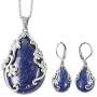 Shop LC White Crystal Lever Back Flower Earrings Pendant with Necklace Fashion Jewelry Set for Women 20''