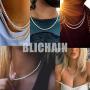 BLICHAIN Tennis Chain Necklace Bracelet 18K Gold Silver Bling Bling Luxury Iced Out Chain 5MM with Cubic Zirconia Stones Hip Hop Jewelry for Men and Women 7inches to 24inches