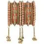 Aheli Wedding Party Designer Faux Stone Studded Bridal Bangle Set Chuda with Hangings Indian Traditional Bangles Ethnic Fashion Jewelry for Women
