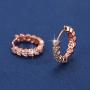 JUMOO Rose Gold Hoop Stud Earrings for Women Girl Love Shape cubic zirconia Copper Fashion Jewelry Hypoallergenic