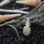 Sterling Silver Large Pineapple Pendant Necklace, 16+2'' Extender