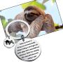 CYTING Sloth Lover Gift Sloths Love Enjoying Lifes Many Splendours and Taking It Easy Sloth Keychain Animal Jewelry Encouragement Gift for Family Friends