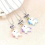 na 3 Pcs/Set Cartoon Necklaces French Fries Hot Dog Bread Hamburger Pendant Best Friends Unicorn Necklace Christmas BFF Sets Jewelry (Unicorn)