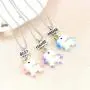 na 3 Pcs/Set Cartoon Necklaces French Fries Hot Dog Bread Hamburger Pendant Best Friends Unicorn Necklace Christmas BFF Sets Jewelry (Unicorn)