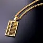 U7 Abacus Pendant 18K Gold Plated/Stainless Steel Men Women Necklace, 22 Inch Chain