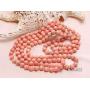 JYXJEWELRY Long Strand Pink Coral Necklace 9mm Handmade Coral Beads Opera Endless Necklace 56''
