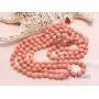 JYXJEWELRY Long Strand Pink Coral Necklace 9mm Handmade Coral Beads Opera Endless Necklace 56''