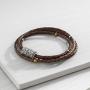Silpada Multi-Purpose Genuine Leather Wrap Chain Bracelet in Sterling Silver and Brass, 29''
