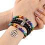Top Plaza 108 Mala Prayer Beads Natural Lava Rock Stone Essential Oil Diffuser Bracelet Necklace 7 Chakra Healing Crystals Yoga Meditation Stretch Bracelets