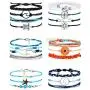 Hicarer 21 Pieces Surfer Wave Bracelet Ocean Wave Adjustable Waterproof Handmade Friendship Bracelet Summer Sunflower Bracelets Anklets Jewelry for Women Teen Girls