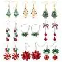 9 Pairs Christmas Earrings for Women Holiday Earrings for Girls Bow Tree Snowflake Earrings
