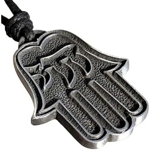 Hamsa Hebrew Chai Magic Protection Amulet Jewelry Hamza Khamsa God Palm Hand of Fatima Power Strength Deflecting Evil Eye Pewter Mens Pendant Necklace Lucky Charm Wealth Talisman with Adjustable Cord Hamsa Hebrew Chai Magic Protection Amulet Jewelry Hamza Khamsa God Palm Hand of Fatima Power Strength Deflecting Evil Eye Pewter Mens Pendant Necklace Lucky Charm Wealth Talisman with Adjustable Cord