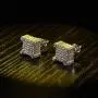 SENTERIA Iced Out Mens Earring Cubic Zirconia Cubist Screw Back 18k Yellow Gold plated Hypoallergenic Square Stud Earring For Men and Women Hip Hop Jewelry SENTERIA Iced Out Mens Earring Cubic Zirconia Cubist Screw Back 18k Yellow Gold plated Hypoallergenic Square Stud Earring For Men and Women Hip Hop Jewelry