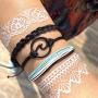 3 PcsVSCO String Wave Bracelet Adjustable Friendship Bracelet Handcrafted Jewelry Women (set A)