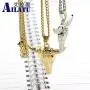 Davitu Mens Bull Skull Head Stainless Steel Chain and Alloy Pendant Casting for Men Necklace Jewelry - (Metal Color: Imitation Rhodium Plated)