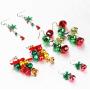 Christmas Jingle Bell Earrings,Kapmore 4 Pairs Christmas Earring Set Costume Jewelry Gift for Women Girls Cute Festive Xmas Drop Dangle Earrings Festive Holiday Birthday Party Gift