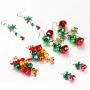 Christmas Jingle Bell Earrings,Kapmore 4 Pairs Christmas Earring Set Costume Jewelry Gift for Women Girls Cute Festive Xmas Drop Dangle Earrings Festive Holiday Birthday Party Gift