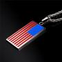 American Flag Dog Tag Necklace with Chain 22'' Stainless Steel Cool US National Flag Tag Pendant for Boys Men, Independance Day 4th of July Gift