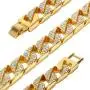 Mens 12MM 14MM 20MM Chains 18K Gold Plated CZ Fully Iced-Out Miami Cuban Link Necklace