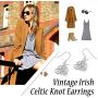 Silvora Celtic Knot Earrings for Women, Sterling Silver Vintage Triquetra Knot Ear Studs, S925 Delicate Irish Dangle Earrings for Girls