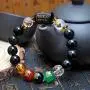 SMART DK Obsidian Wealth Bracelet, Obsidian Five-Element Wealth Bracelet Attract Wealth and Good Luck, Deluxe Gift Box Included