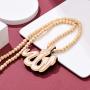 FaithHeart Muslim Allah Necklace Wooden Bead Chain Pendant Jewelry for Women Mens Moslem Necklaces Charms Decoration