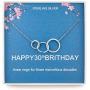 30th Birthday Gifts, Sterling Silver Necklace, Three Rings for Each Ten Years, Jewelry Gift Idea