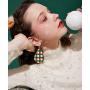 Finrezio 20 Pairs Christmas Leather Earrings for Women Lightweight Petal Plaid Teardrop Dangle Earrings Xmas Jewelry