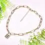 YL Lock Necklace Silver Color Alloy Padlock Chain for Men Women Statement 18K Gold Punk Multilayer Choker Jewelry