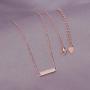 CiNily Thin Bar Necklace White Gold Plated Opal Pendant Necklace for Women Girls