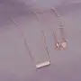 CiNily Thin Bar Necklace White Gold Plated Opal Pendant Necklace for Women Girls