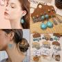 YEEZII 45 Pairs Vintage Hollow Drop Dangle Earrings Set Women Bohemian Earrings Dangler with Sun Flower Tassel Jewelry for Gifts