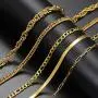nichowy 2PCS 18K Chain Gold Plated Link Choker Necklace for Women Men Jewelry White/Gold Set nichowy 2PCS 18K Chain Gold Plated Link Choker Necklace for Women Men Jewelry White/Gold Set