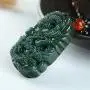Boutique 100% Pure Natural Manual Sculpture Green Jade Gem Pendant Necklace Men or Women Necklace Pendant Amulet fine polishing