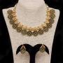 Indian Ratna Creation Gold Pearl Drop Choker Necklace Set Crystal Stones for Women and Girls Jewelry