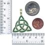 St Patricks Jewelry Elemental Green Celtic Triquetra Trinity Knot Norse Viking Pagan Magic Wicca Wiccan Witch Protection Amulet Pewter Pendant Necklace Charm for men women w Silver Ball chain