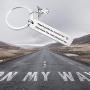 AKTAP New Driver Gift Sweet 16 Key Chain Angels Guide My Travels for They Know The Road Ahead of Me Christian Keychain Graduation Gift for Travelers