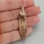 Wood Grain Surfboard Coated Stainless Steel Pendant Necklace w/ Palm Tree and Hibiscus 18'' Sterling Silver Chain