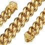 Jewelry Kingdom 1 Cuban Link Chain 18K Gold Necklace Bracelet for Men Women Stainless Chunky Thick Heavy Curb Link 15MM 8inches to 30inches
