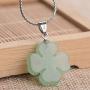 iSTONE Four Leaf Clover Pendant Necklace Green Aventurine Gemstone Pendant Necklace 18'' (Green Aventurine)
