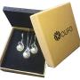 OUFO Crystal Silver Plated Faux Pearl Jewelry Set for Women Necklace and Earrings Pendant Necklaces Sets for Wedding Gifts
