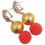 aczuv Nigerian Wedding African Beads Red Jewelry Sets for Women Simulated Pearl Necklace and Earrings