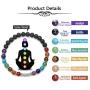 Top Plaza 7 Chakra Reiki Healing Crystal Bead Charm Bracelet Necklace Set Lava Rock Stone Aromatherapy Essential Oil Diffuser Stretch Bracelets Necklaces with 5 Replaceable Charms
