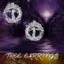 TOUPOP Tree of Life Earring Stud s925 Sterling Silver Family Tree Earring Jewelry with Crystal Gifts for Women Mom Teen Girls Birthday Mothers Day