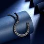 beautlace Horseshoe Necklace 18K Gold/Silver/Black Gun Plated Equestrian Horseshoe Pendant Horseback Riding Jewelry Gift for Men and Women KP0162