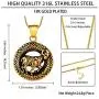 Hipunk Zodiac Pendant Necklace for Men - Star Sign Horoscope Pendant 12 Constellation Necklace 316L Stainless Steel Astrology Birthday Gifts Mens Women Jewelry