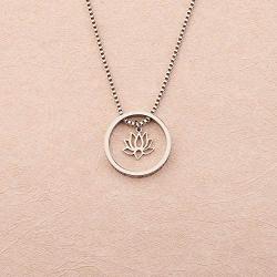 WUSUANED Lotus Flower Necklace Just Breathe Yoga Jewelry Gift for Women Girls