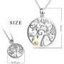PEIMKO Sterling Silver Tree of Life Pendant Necklace, Cubic Zirconia Family Spiritual Tree Gifts for Mother Daughter