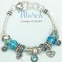 Falari Birthstone Bracelet Multi-Color Charm Beads Silvertone