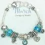 Falari Birthstone Bracelet Multi-Color Charm Beads Silvertone Falari Birthstone Bracelet Multi-Color Charm Beads Silvertone